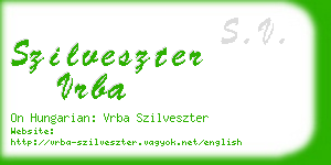 szilveszter vrba business card